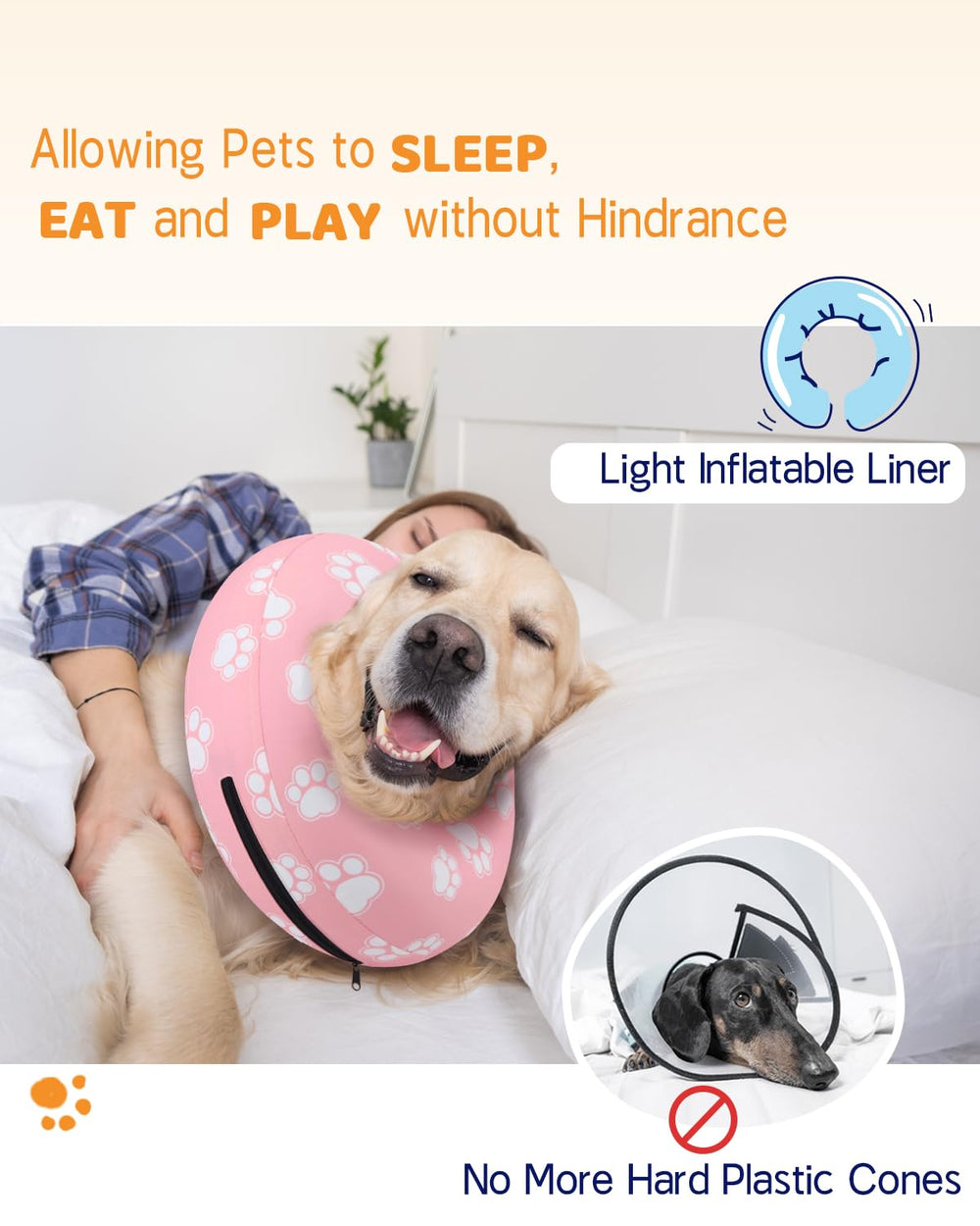 Supet collar dona inflable con correa ajustable para ajuste cómodo.