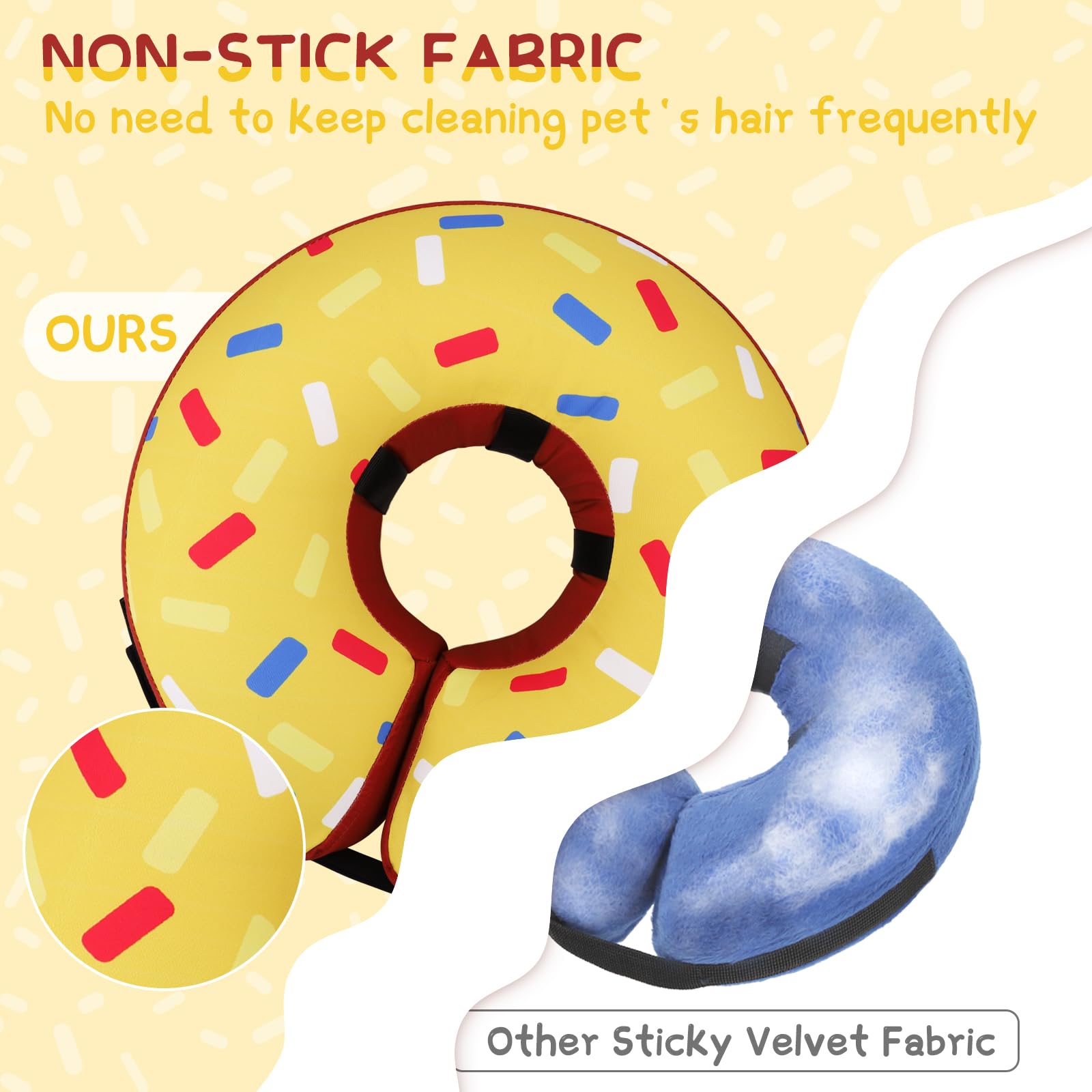 Supet collar donut ajustable, se adapta al cuello del perro para mayor comodidad.