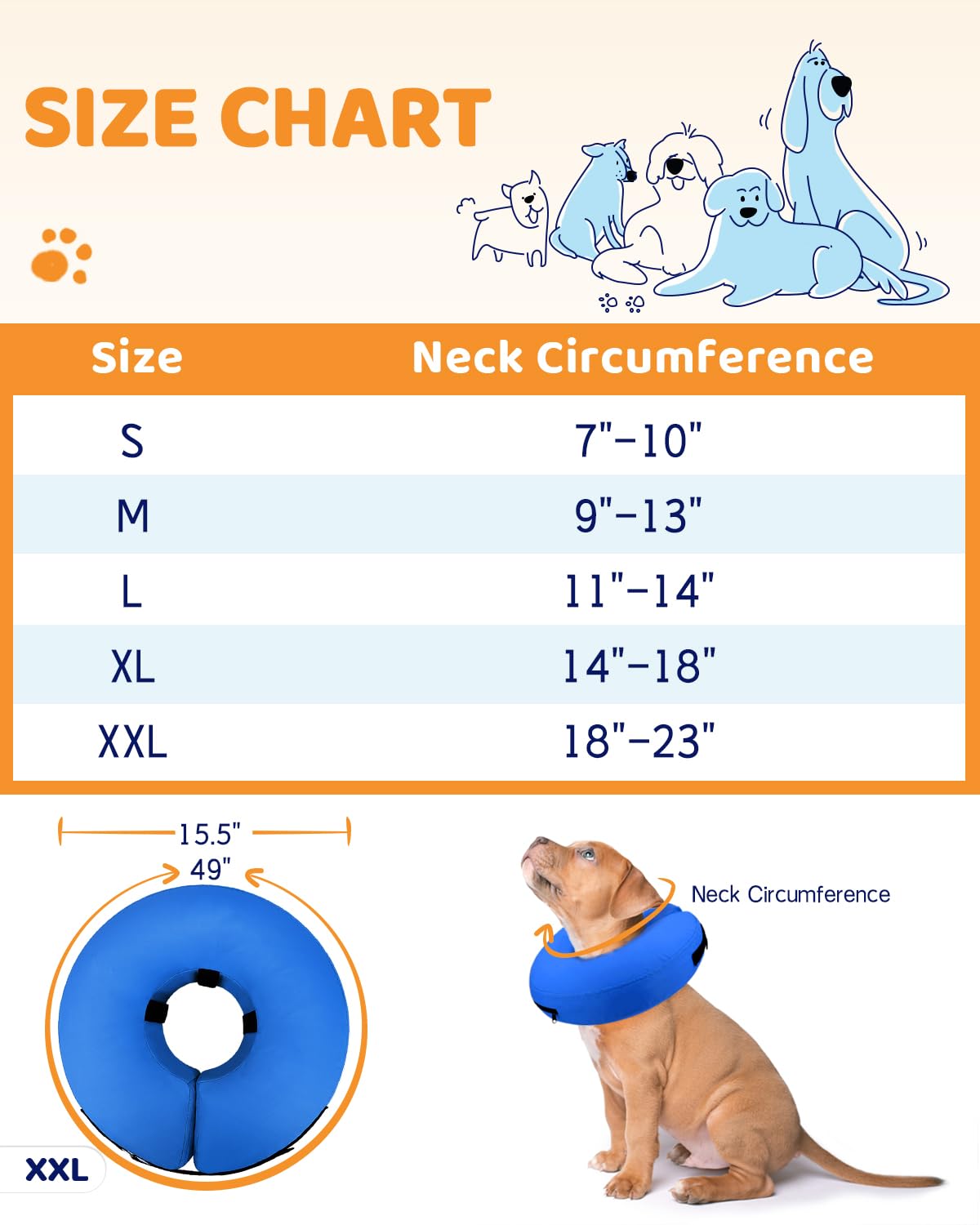 Supet collar inflable donut permite visión clara y movilidad natural.