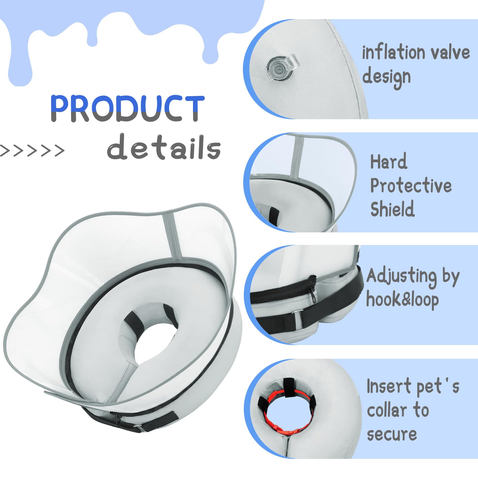 Supet collar inflable donut postoperatorio uso recomendado para descanso cómodo