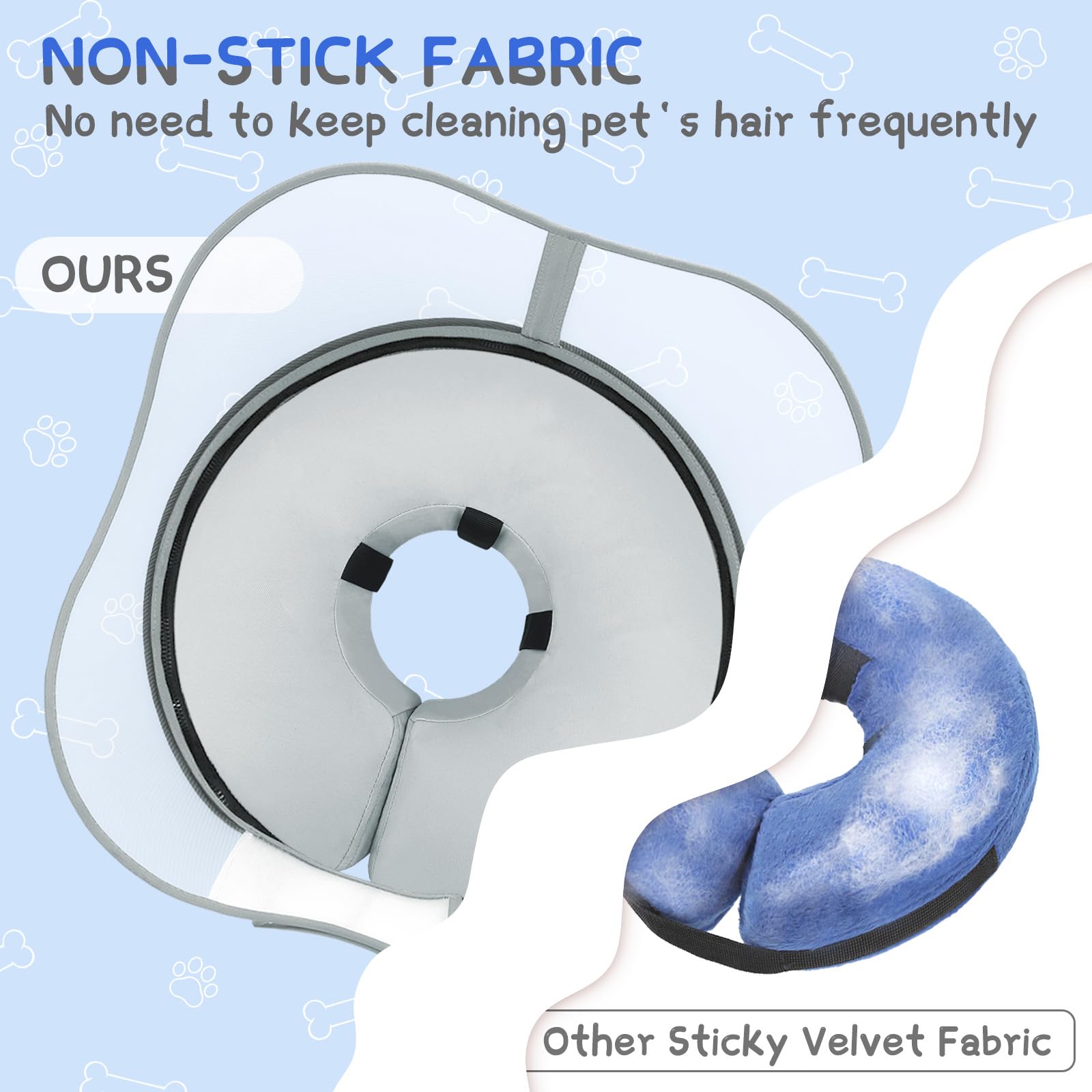 Supet collar inflable donut tejido antiadherente reduce pelo adherido