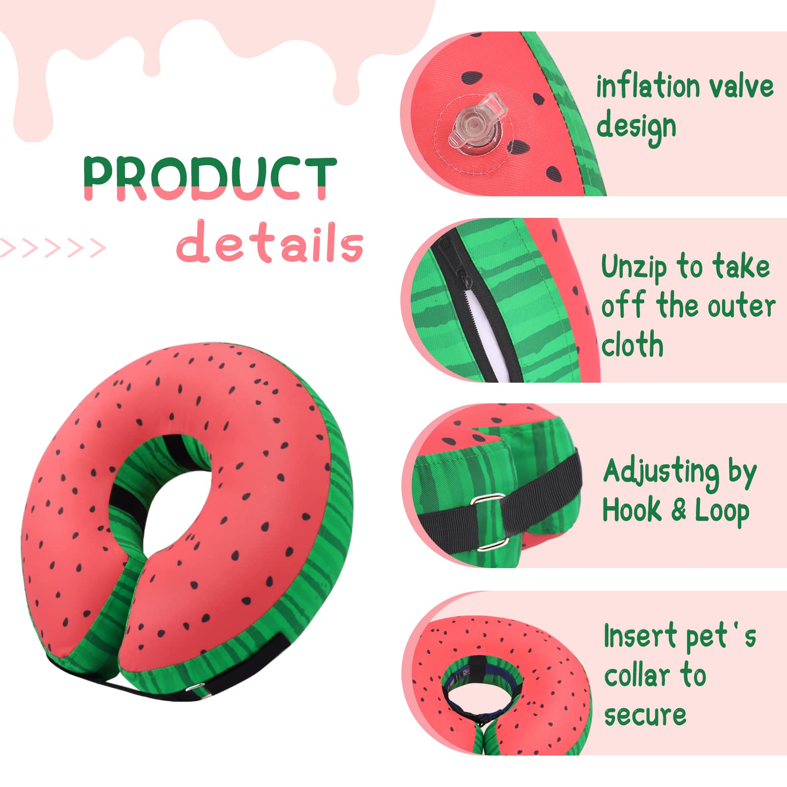 Supet collar inflable para perros de diferentes tamaños.