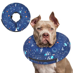 Supet collar inflable para perro con forma de donut, evita morder durante la recuperación.