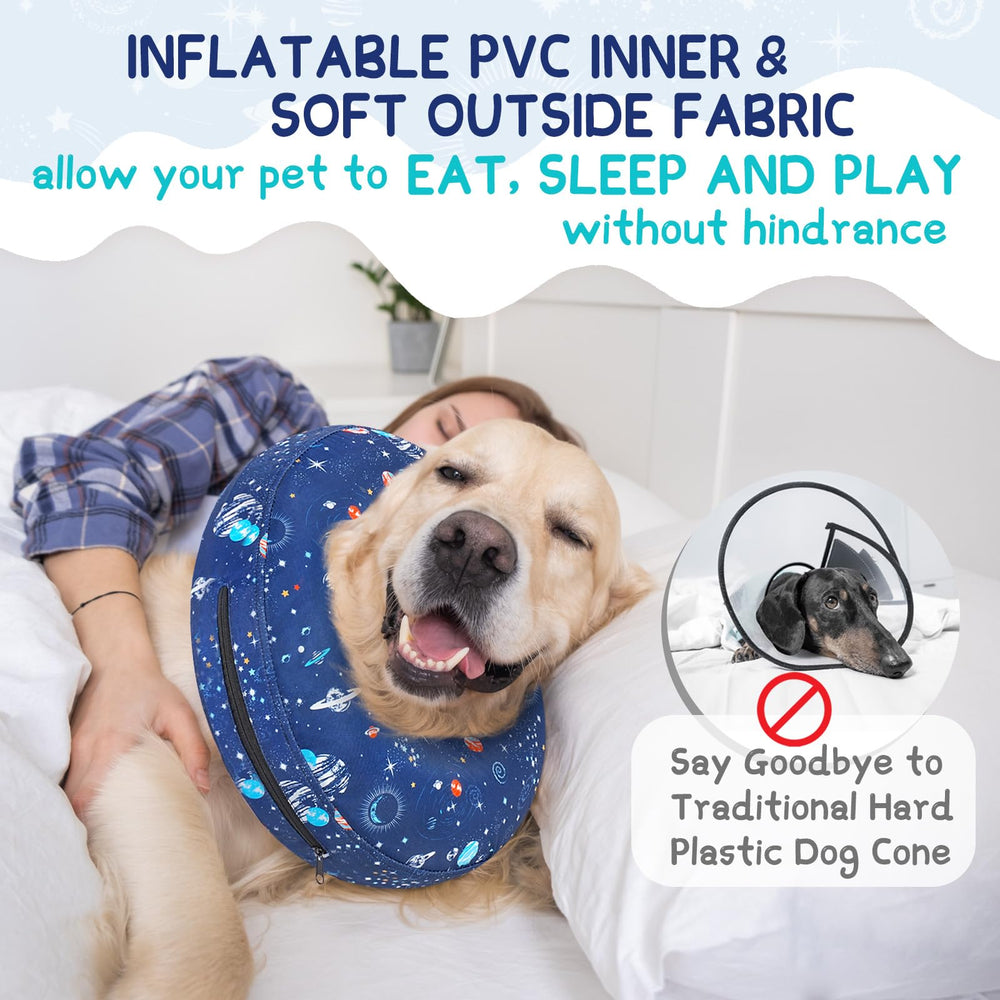 Supet collar inflable rosquilla diseño anti mordida protege la herida.
