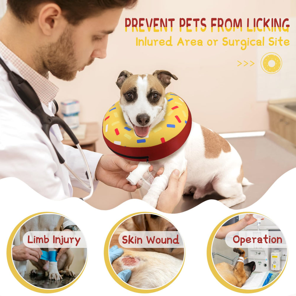 Supet collar inflable con exterior antiadherente, facilita limpieza.