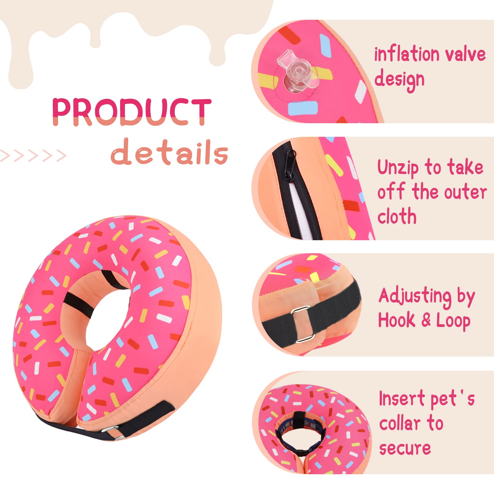 Supet cono inflable para perro, visión amplia para explorar sin obstáculos.