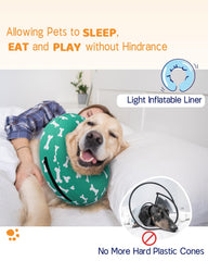 Supet cono inflable para perro, ajuste: se fija con correa interna para mayor seguridad.