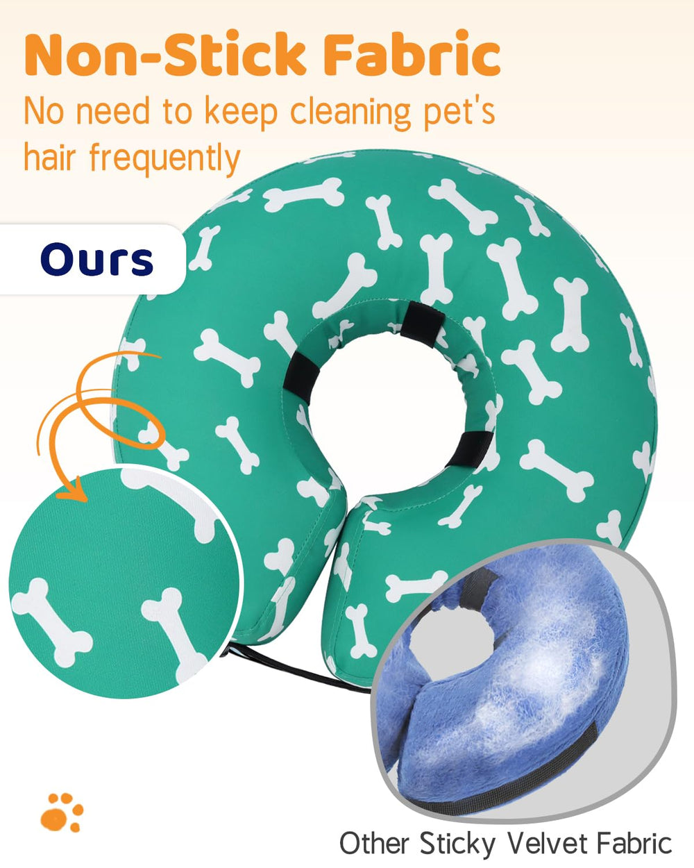 Supet cono inflable para perro, confort: reduce estrés al descansar y dormir.