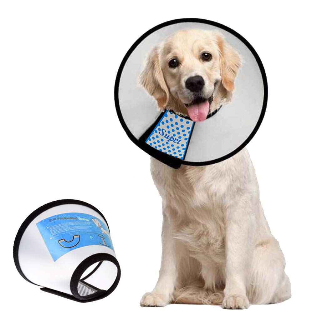Cono Supet ajuste ergonómico para perros, ayuda a evitar lamerse durante la recuperación.