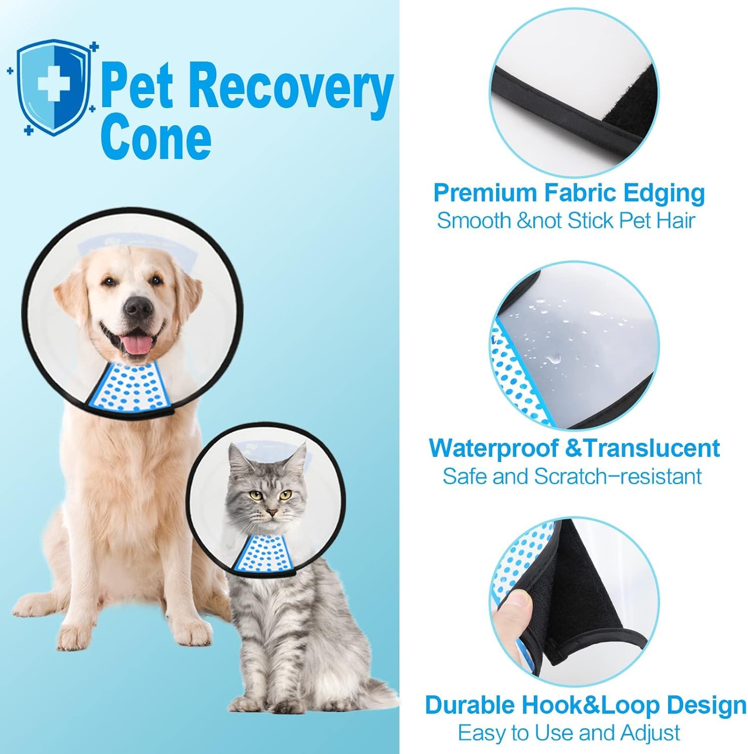Cono Supet diseño de gancho y bucle facilita el ajuste.
