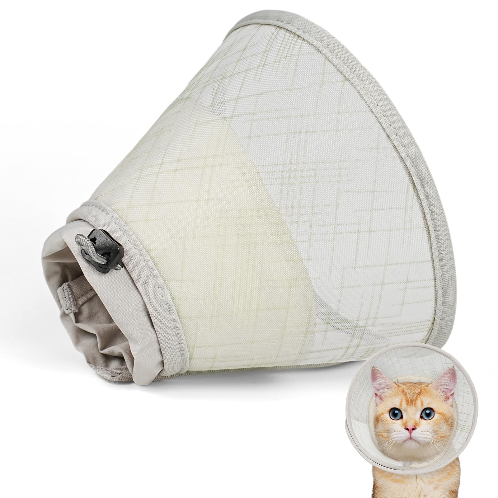 Cono suave de Supet para gatos, descanso cómodo sin irritación.