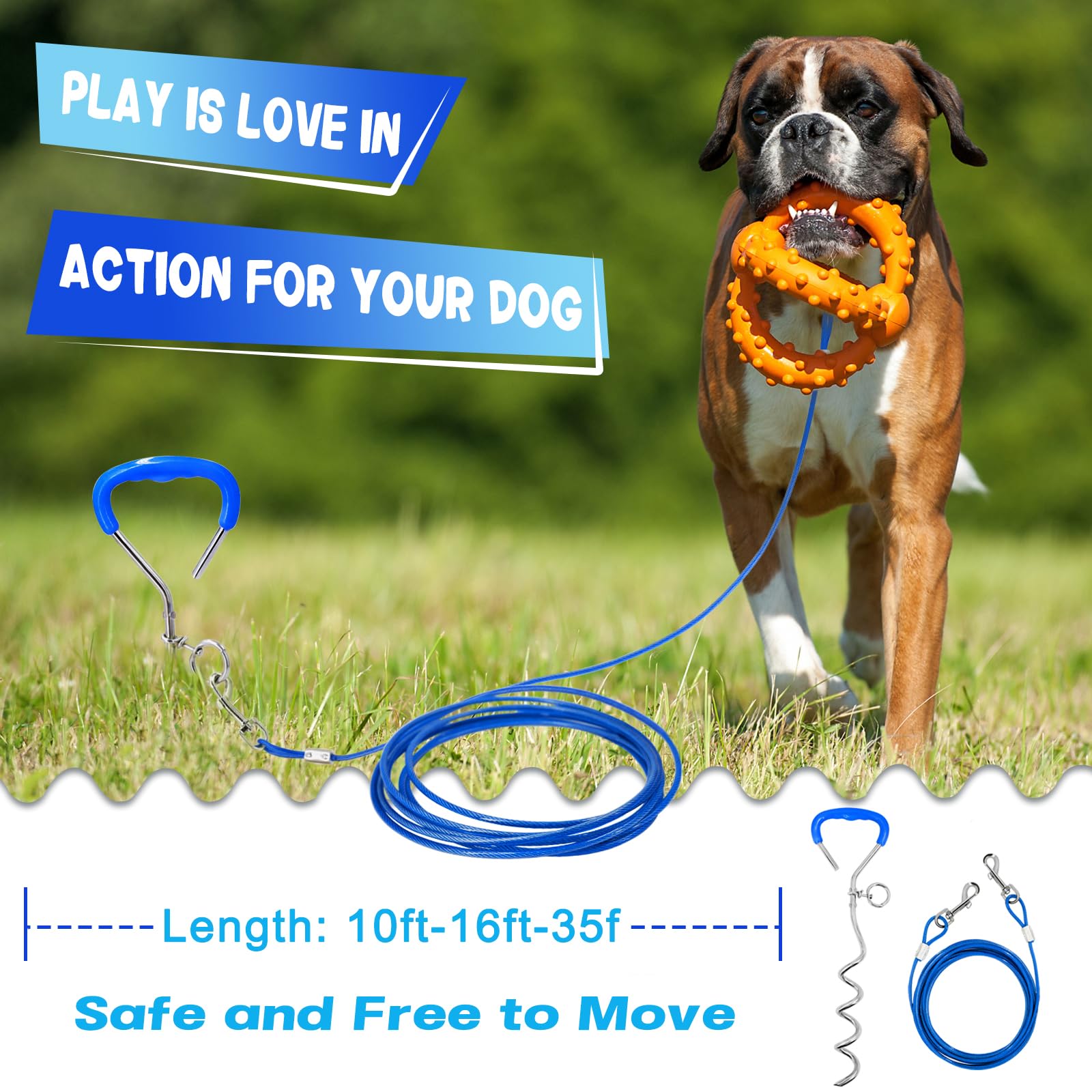 Supet estaca para perro en acero inoxidable, estable y duradera