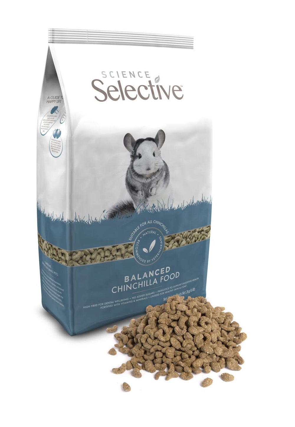 Muestra de porción de Supreme Petfoods Science Selective para chinchillas