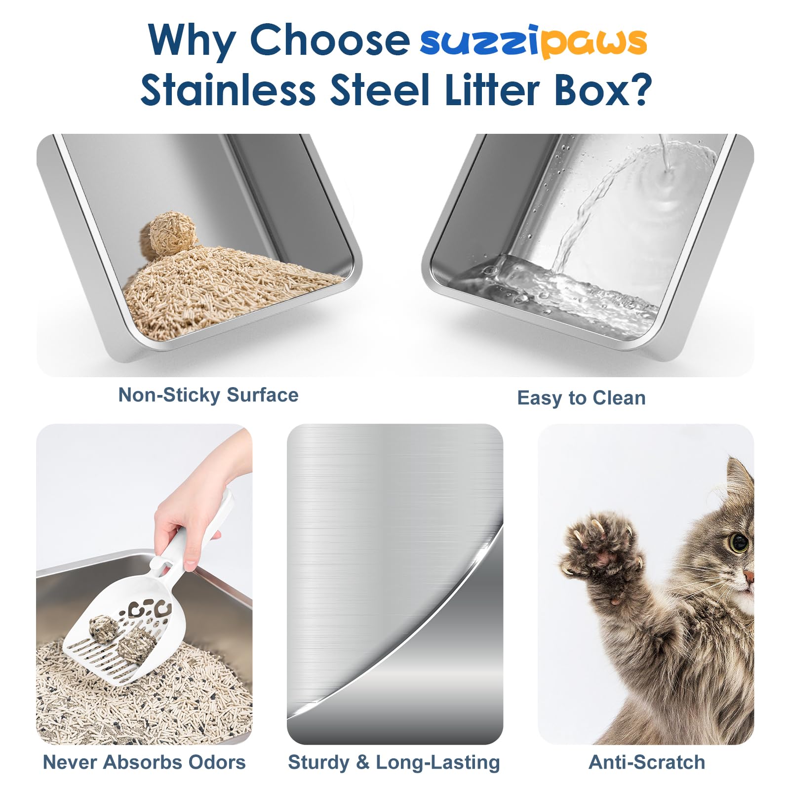Caja amplia para gatos grandes, diseño espacioso y cómodo.