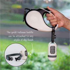 Dispenser SVD.PET con clip seguro para sujetarlo a correa o bolso.