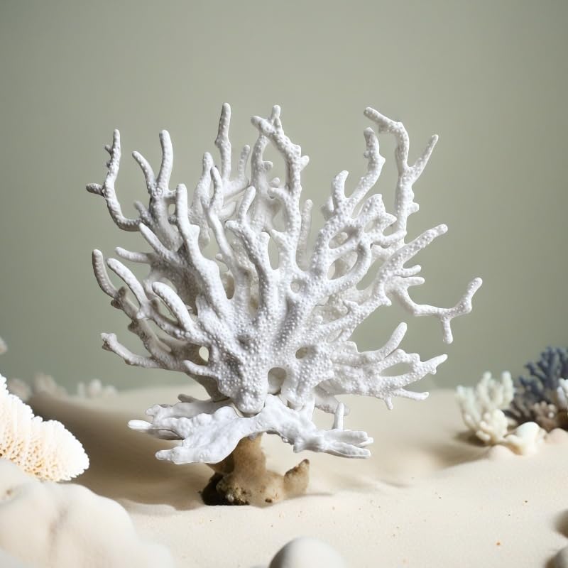 SwandTanpand decoracion coral para acuario blanco, ideal para acentos visuales