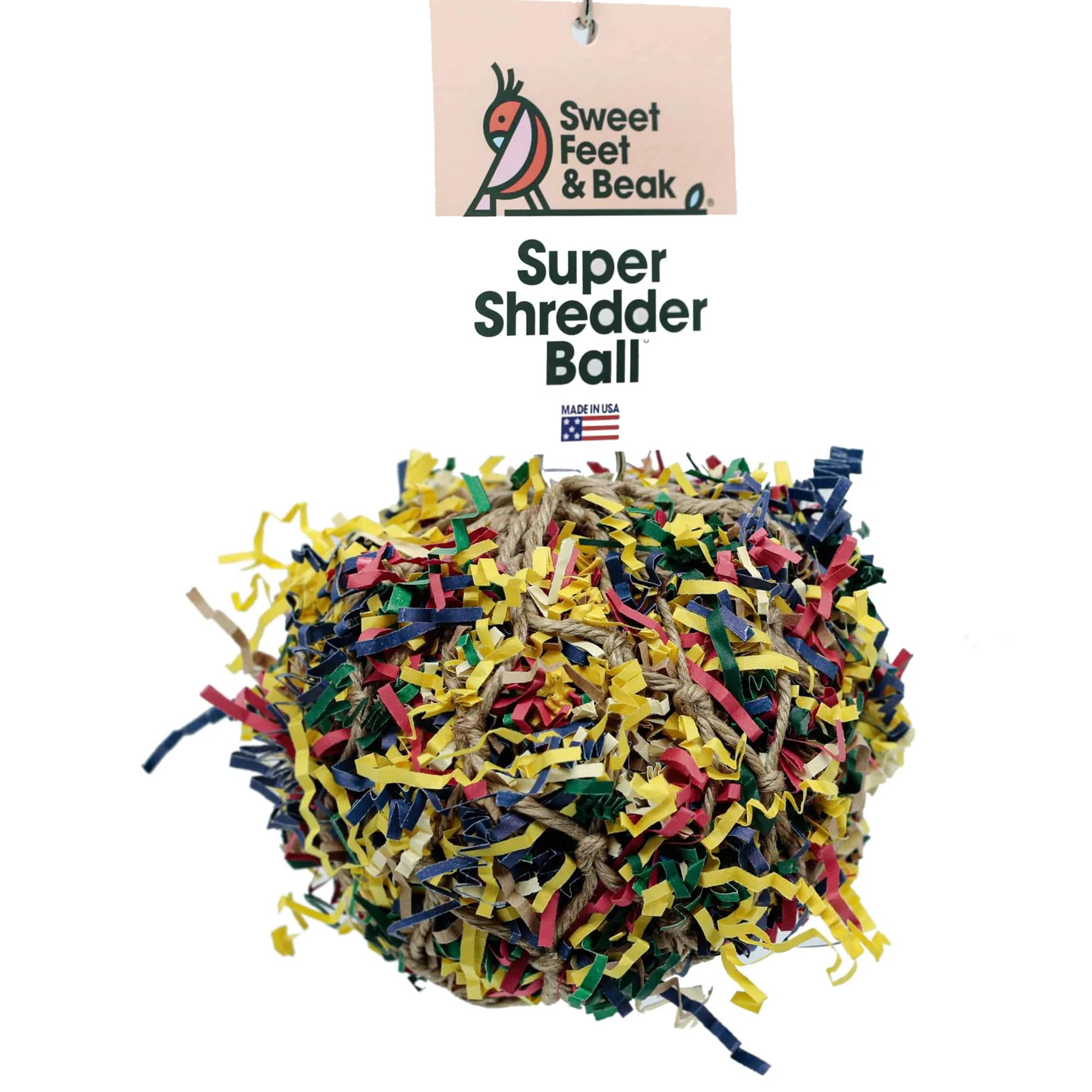 Sweet Feet and Beak bola rasgadora de 7 pulgadas para aves, estimula juego seguro