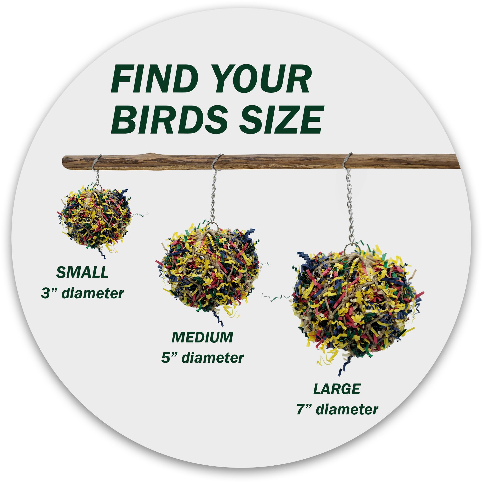 Sweet Feet and Beak cadena resistente para aves activas, juego duradero