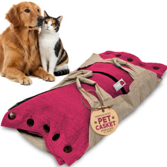 Sweet Goodbye Cocoon: caja para perros y gatos rosa mediano, opción elegante para despedida