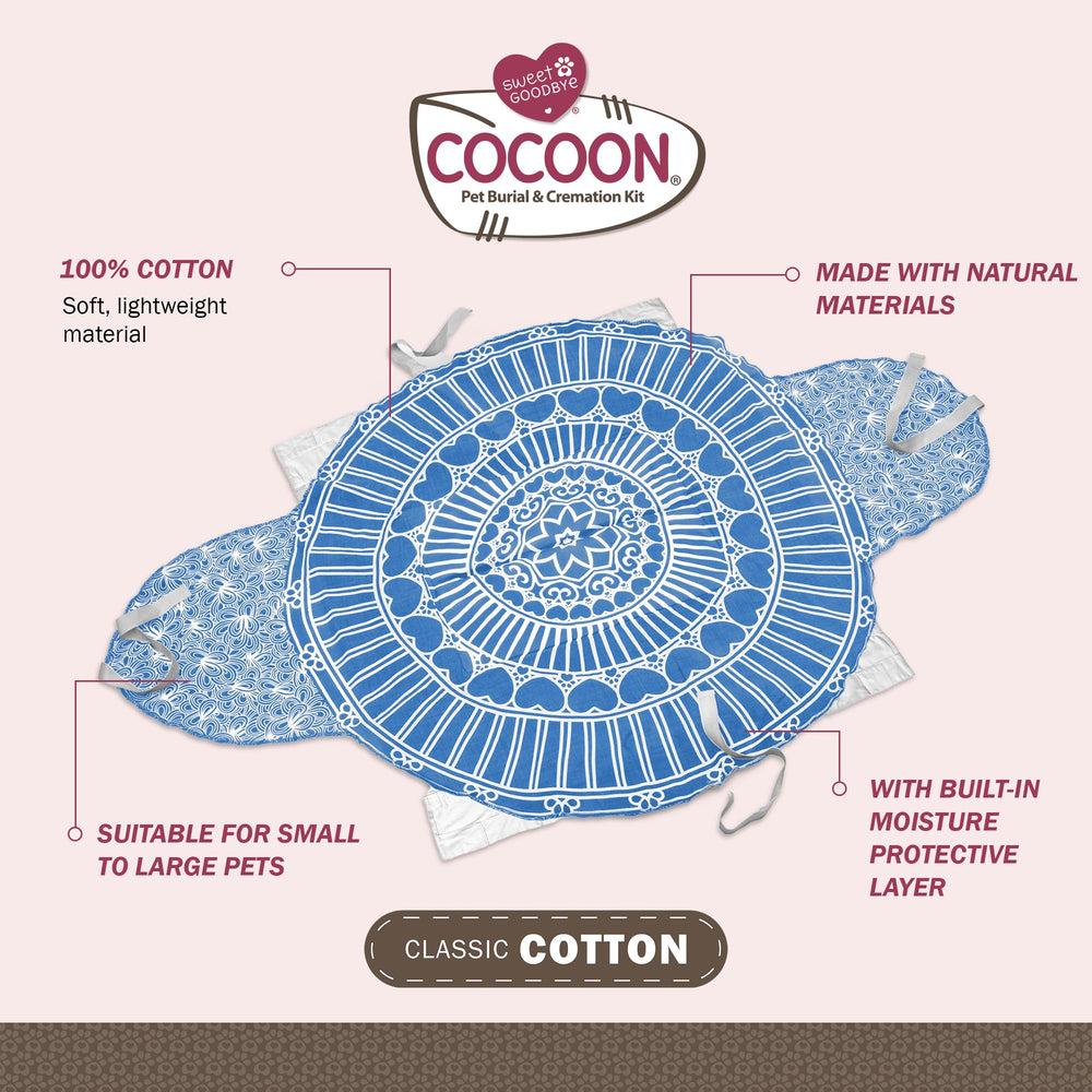 Sweet Goodbye Cocoon: caja tamaño XS en azul claro para transporte cómodo