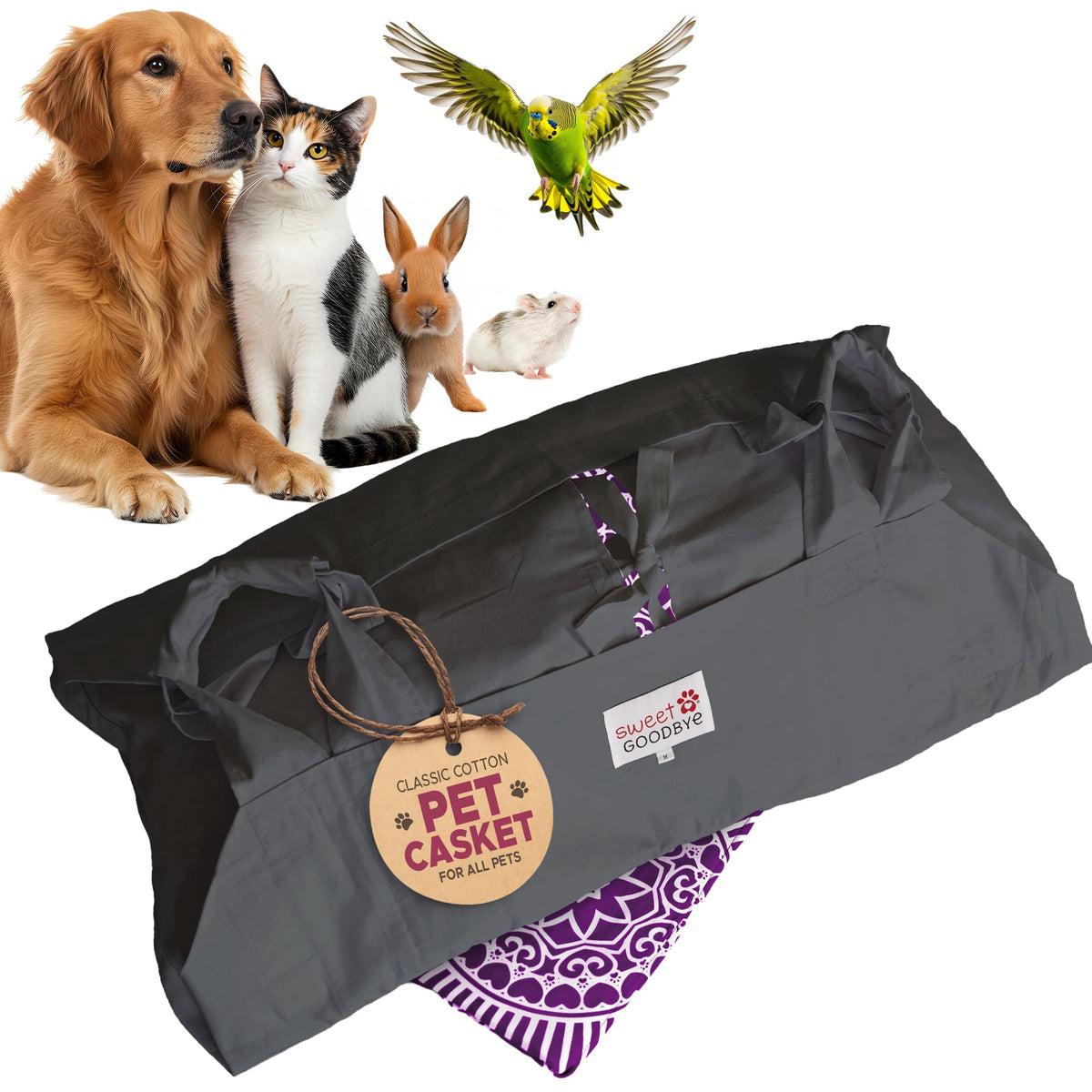 Sweet Goodbye Cocoon muestra la capa de algodón clásica, suave para mascotas