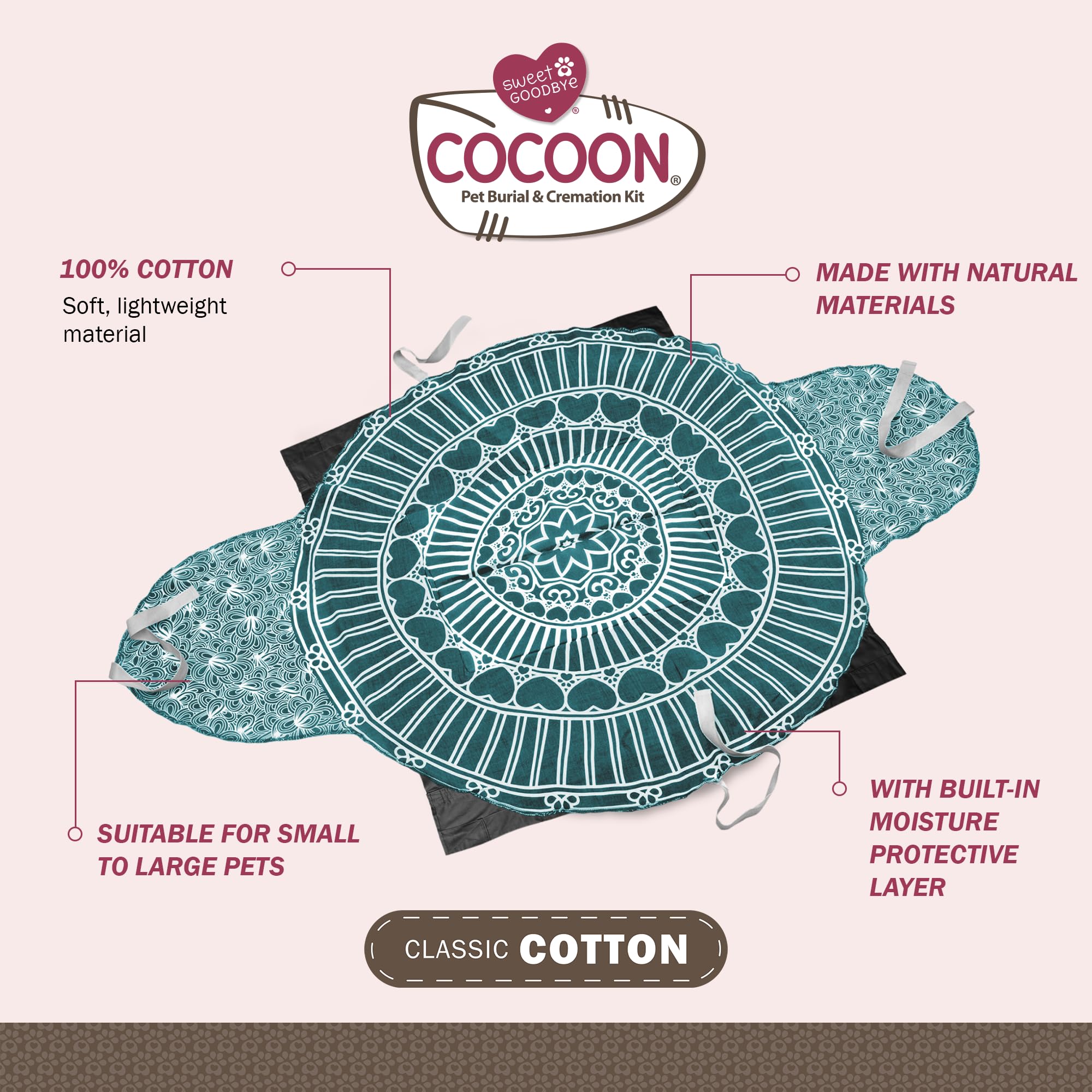 Sweet Goodbye Cocoon: cofre eco grande verde azulado, transporte cómodo