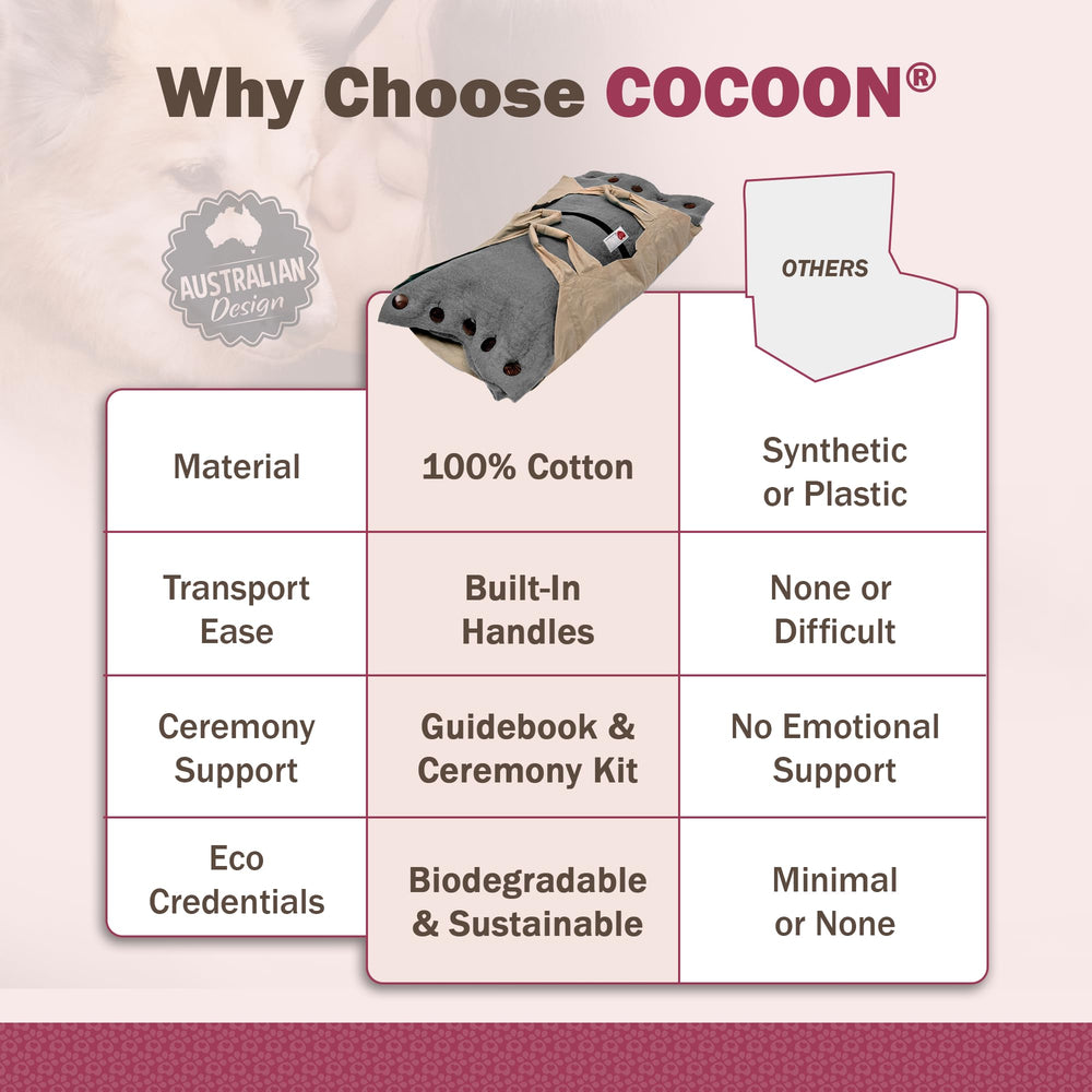 Diseño eco-amigable de Sweet Goodbye Cocoon, opción sostenible para ceremonias