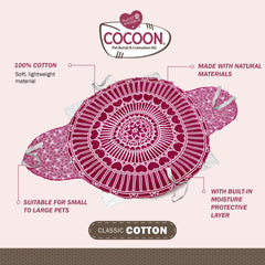 Sweet Goodbye Cocoon forro-algodón natural interior, textura suave para proteger a tu mascota.