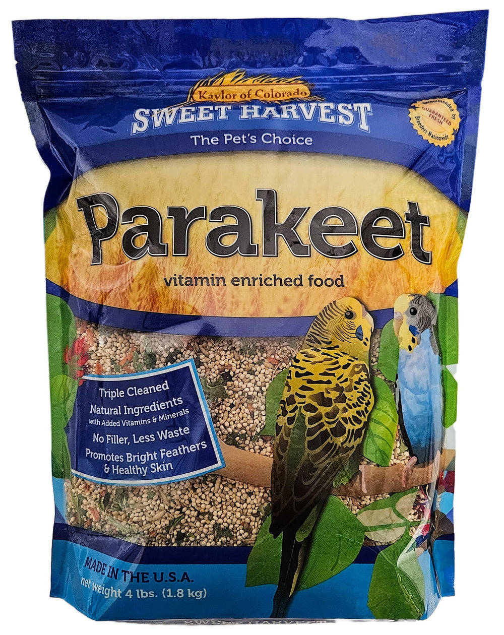 Sweet Harvest, alimento para periquitos, mezcla de semillas 4lb, ideal para alimentación diaria.