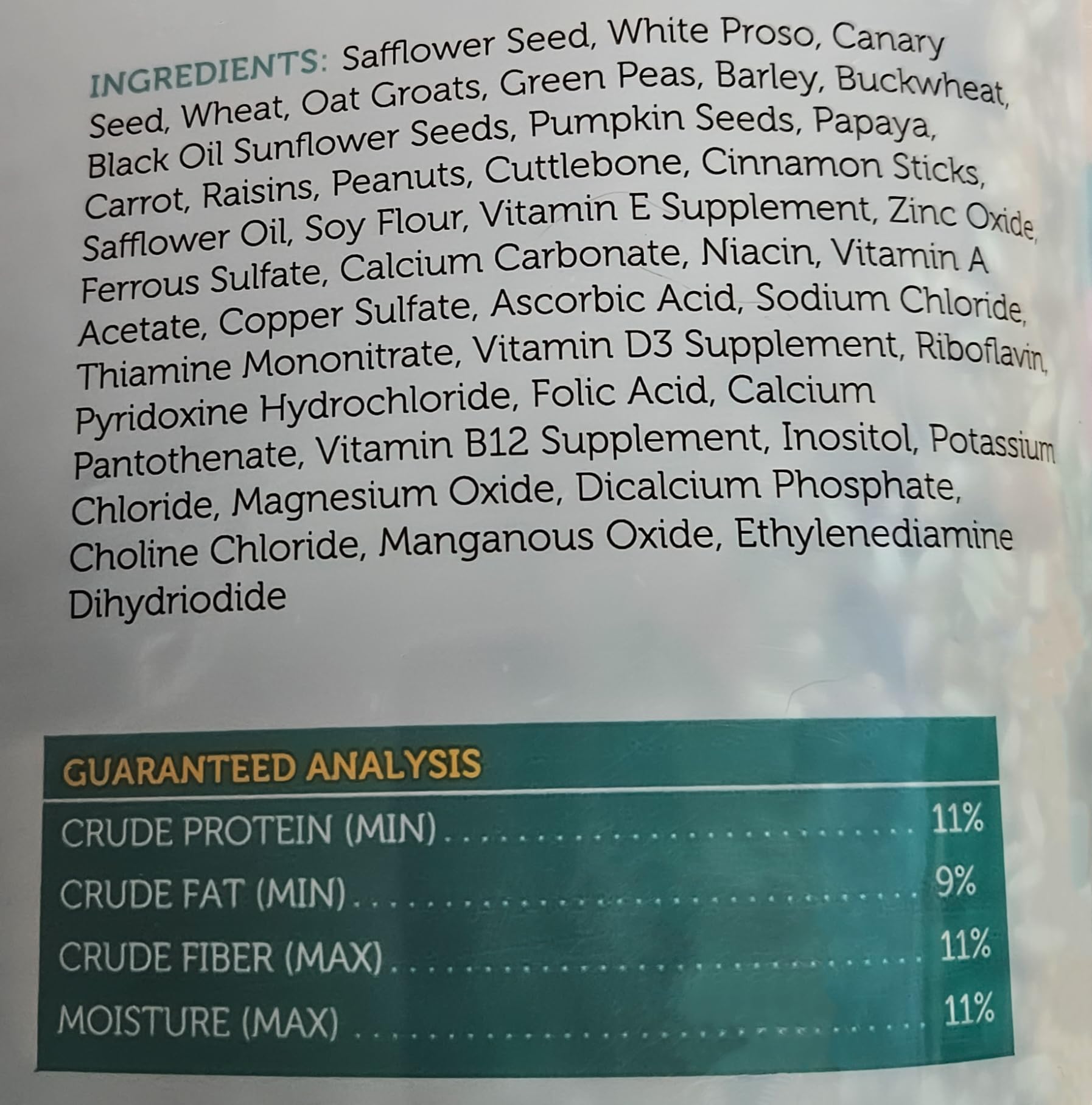 Sweet Harvest ingredientes-naturales, mezcla rica en frutos y vitaminas