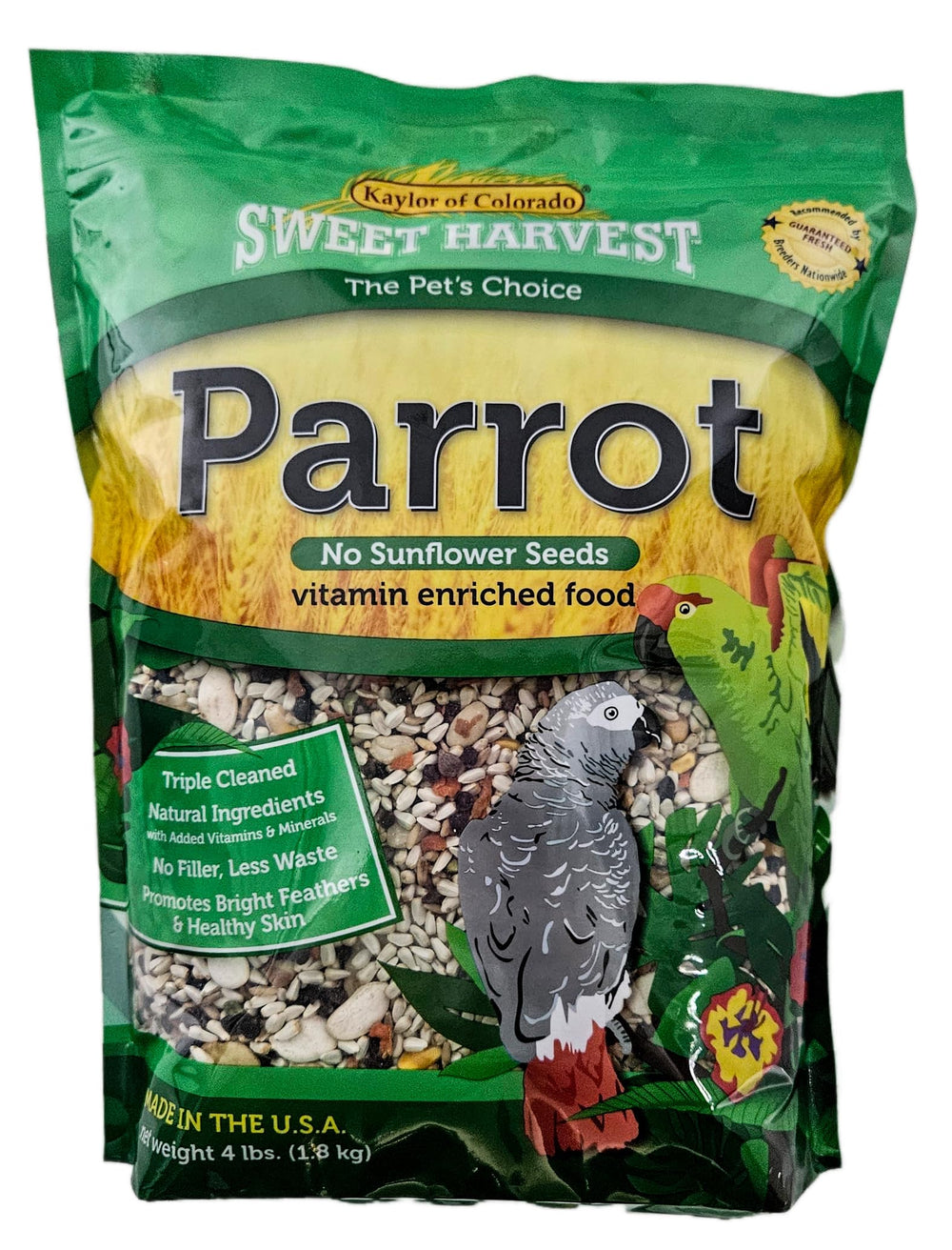 Sweet Harvest mezcla semillas loros 4 libras, variedad natural para aves