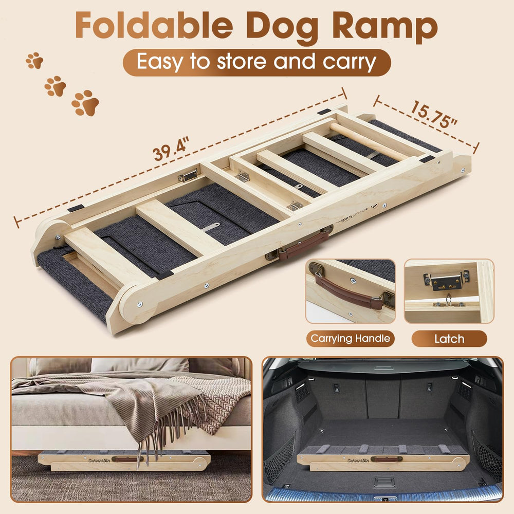 SweetBin escalera para perro con recubrimiento antideslizante para mayor tracción.