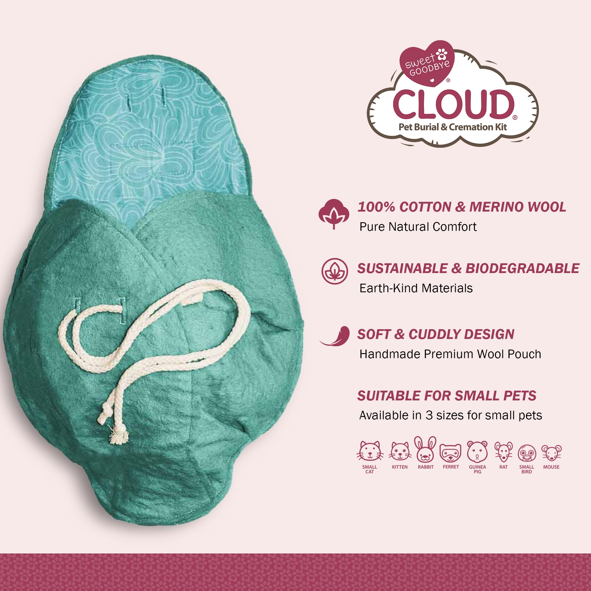 Sweet Goodbye Cloud: bolso de lana merino, material suave y ecológico.