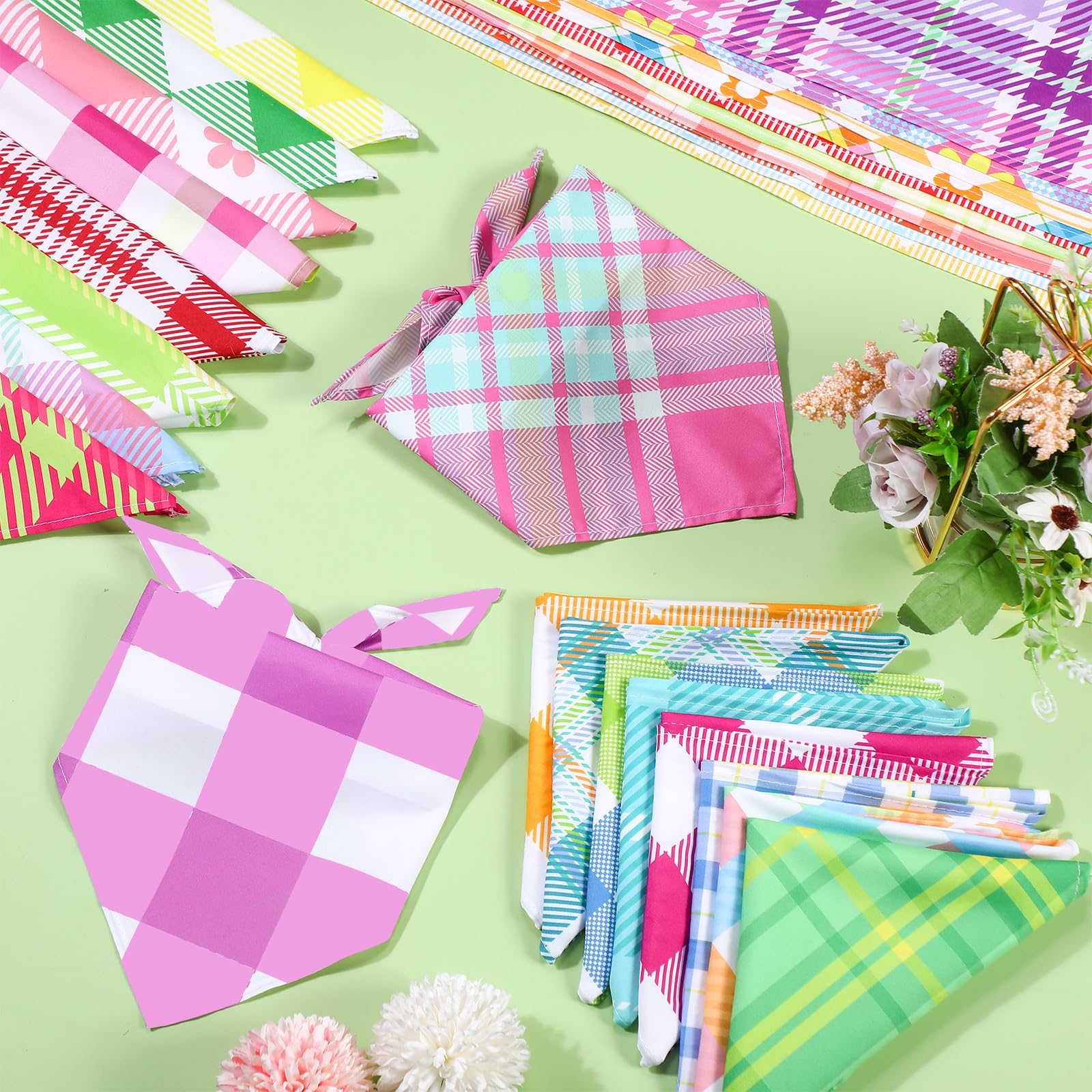 Bandanas Sweetude con tamaño ajustable 65x45 cm para mayor compatibilidad.