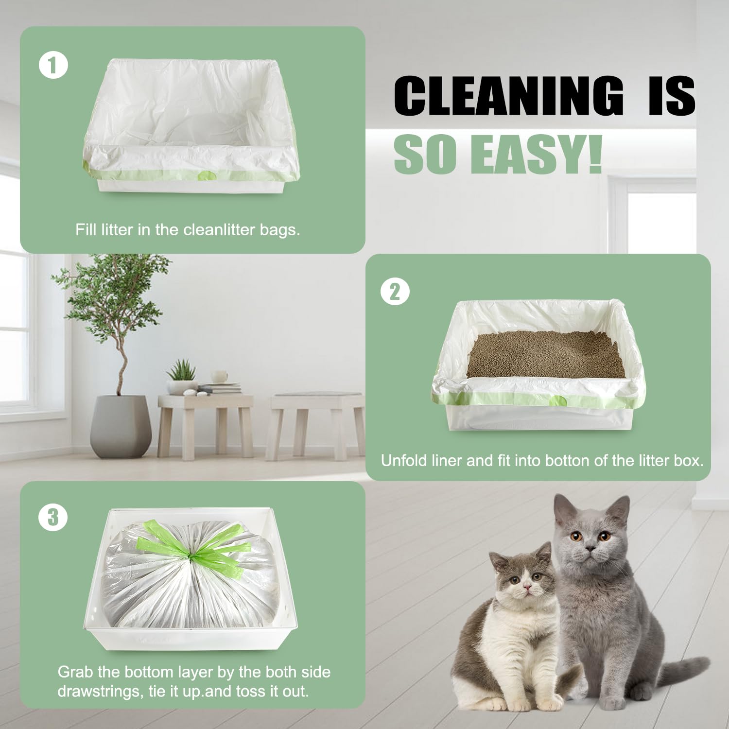 Swodition, tamaño jumbo, útil para la mayoría de cajas de arena para gatos.