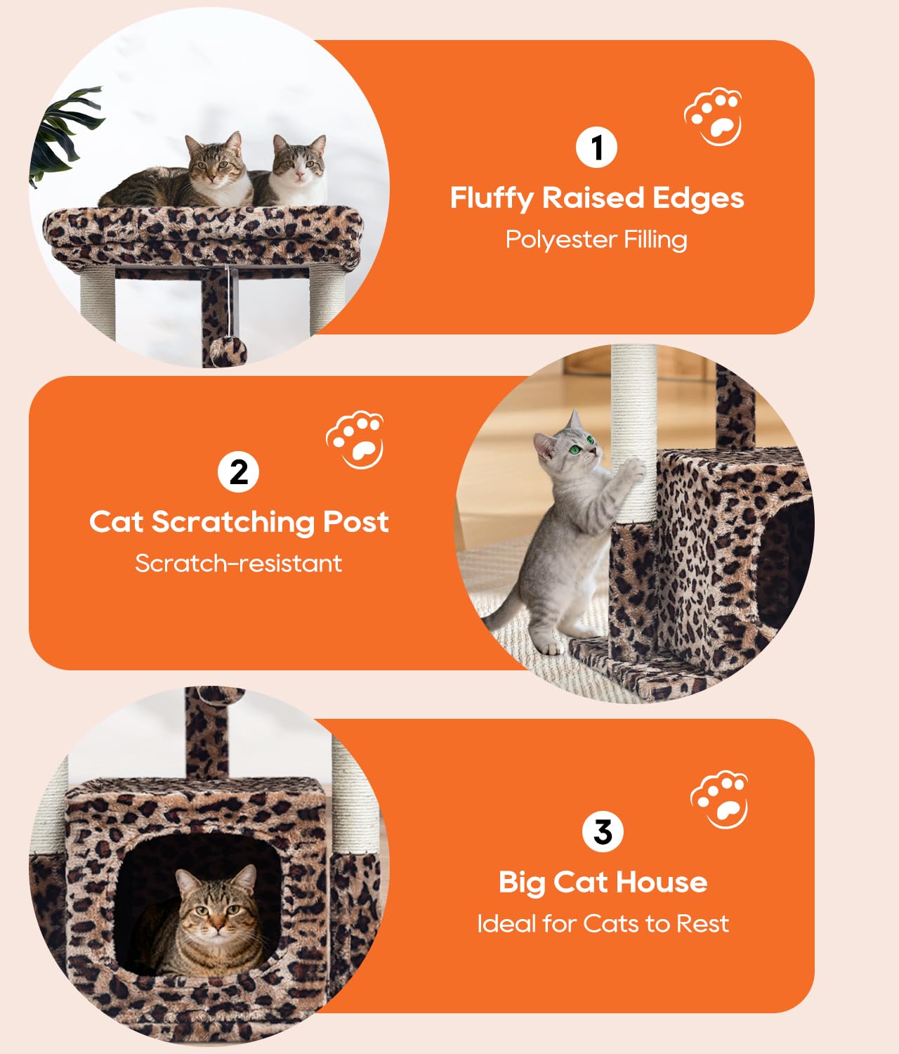 SYANDLVY árbol para gatos: superficie fácil de limpiar y mantener