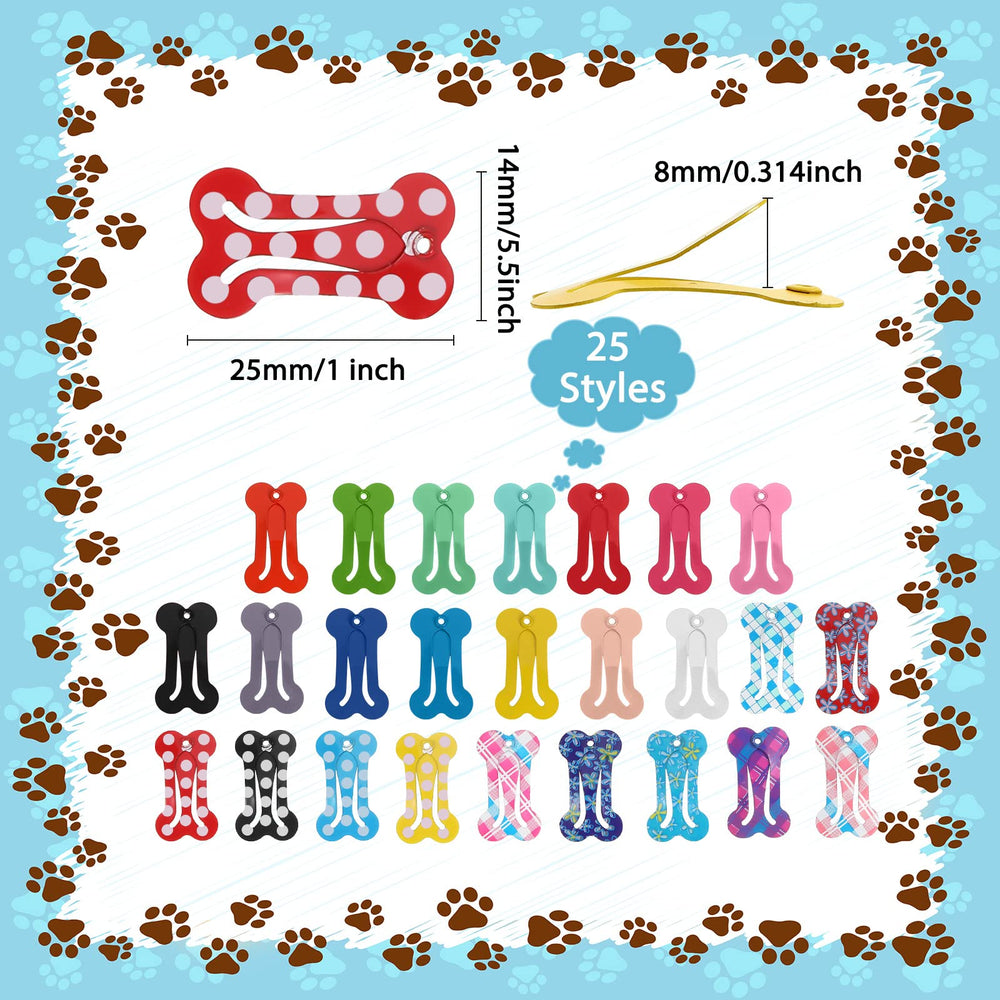 Conjunto de 50 pinzas Syhood para perros y gatos con forma de hueso.