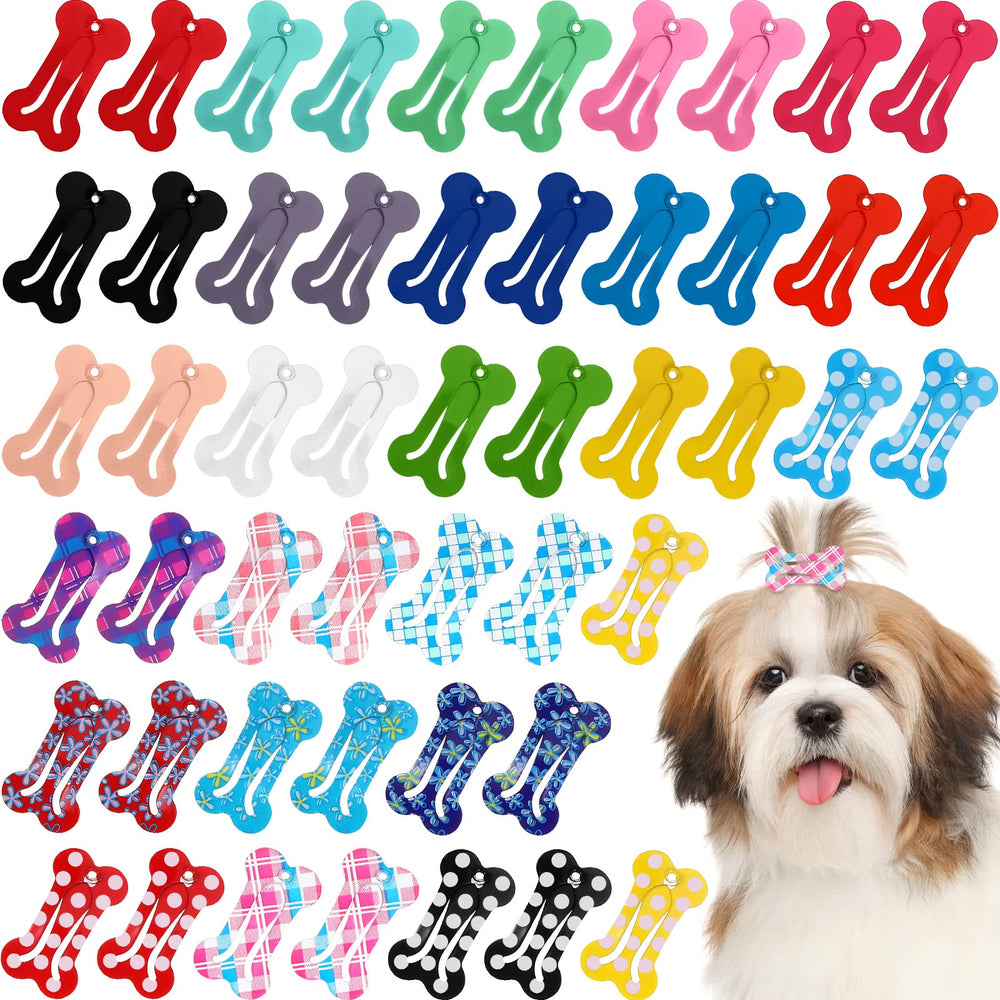 Syhood pinzas para pelo de perro con forma de hueso en colores brillantes.