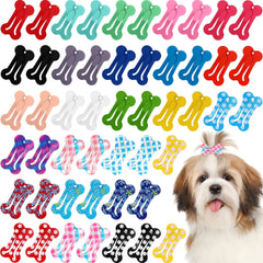 Syhood pinzas para pelo de perro con forma de hueso en colores brillantes.