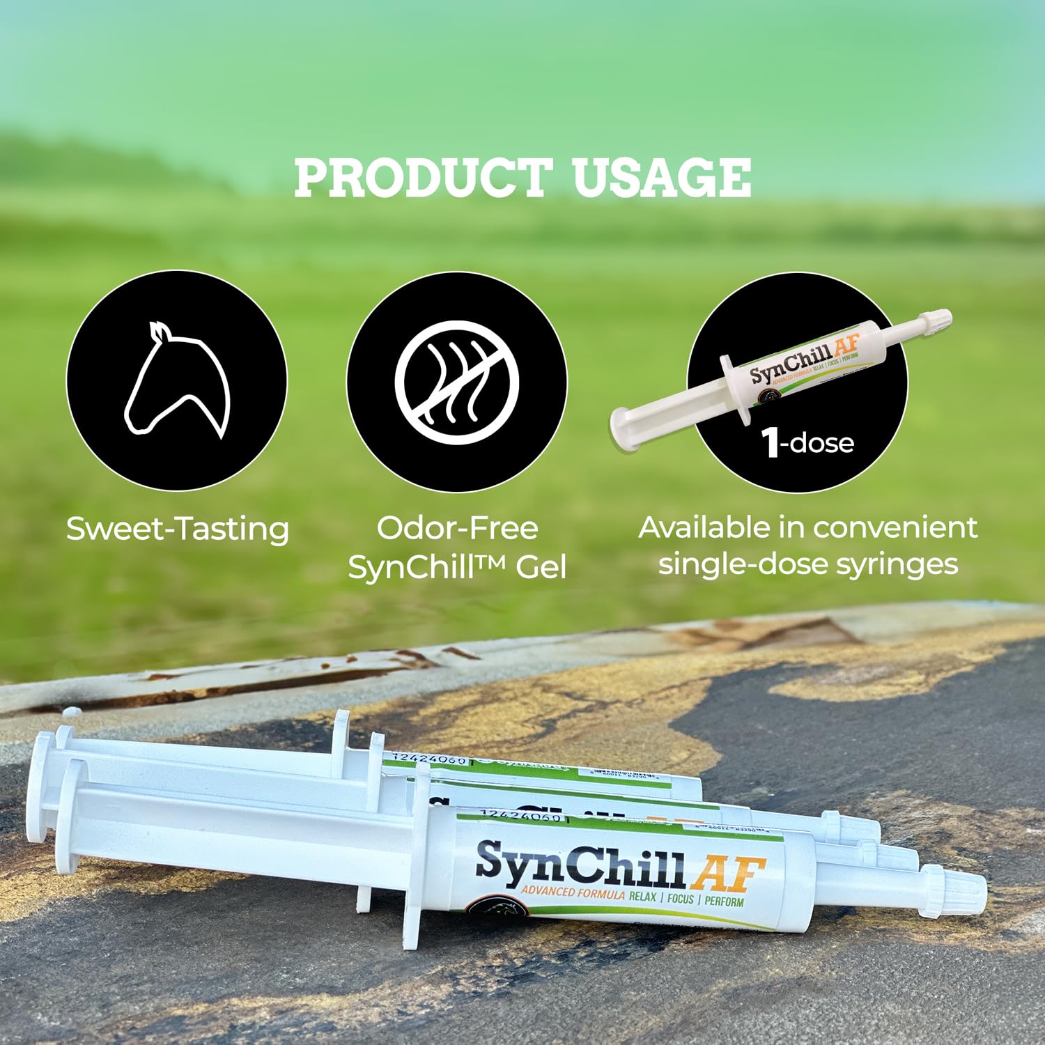 SynNutra Equine SynChill AF gel libre de L-teanina para compostura