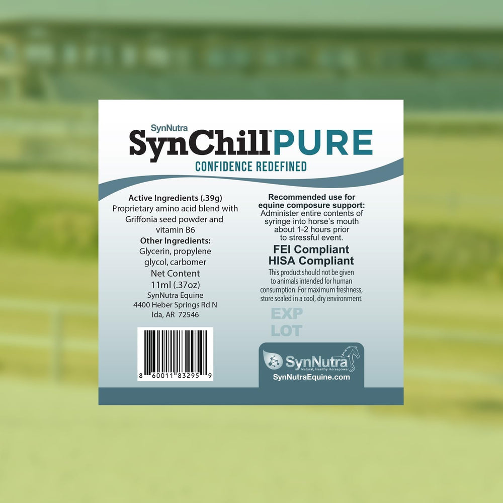 SynNutra Equine SynChill, paquete-25-capsulas, opción segura para mantener compostura.