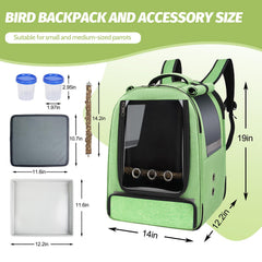 Sysmashing Mochila para aves cubierta con sombra UV, privacidad y iluminación suave.