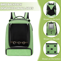 Sysmashing Mochila para aves ventilada con ventana transparente, vista clara para tu mascota.