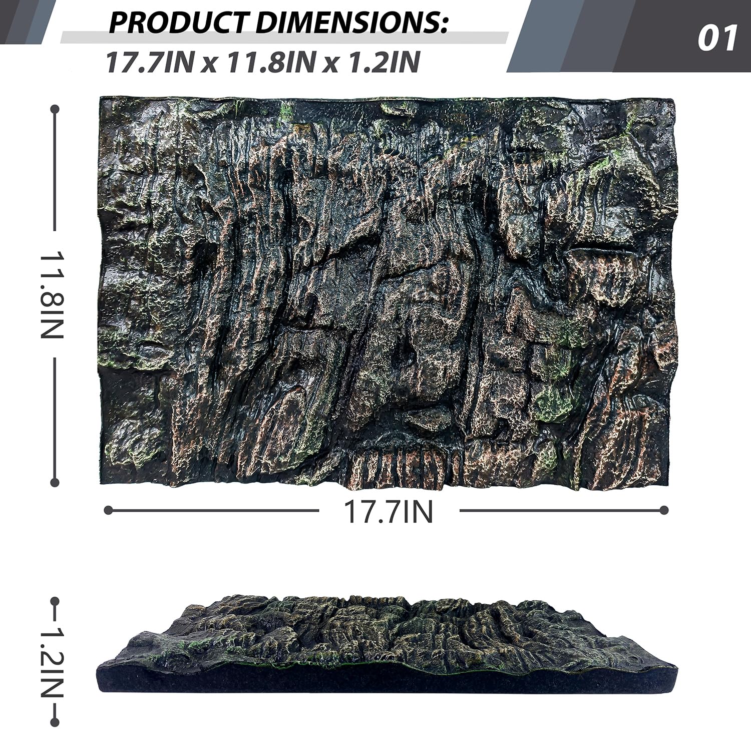 Sysmashing panel rocoso para terrarios: textura 3D para zonas de escalada.