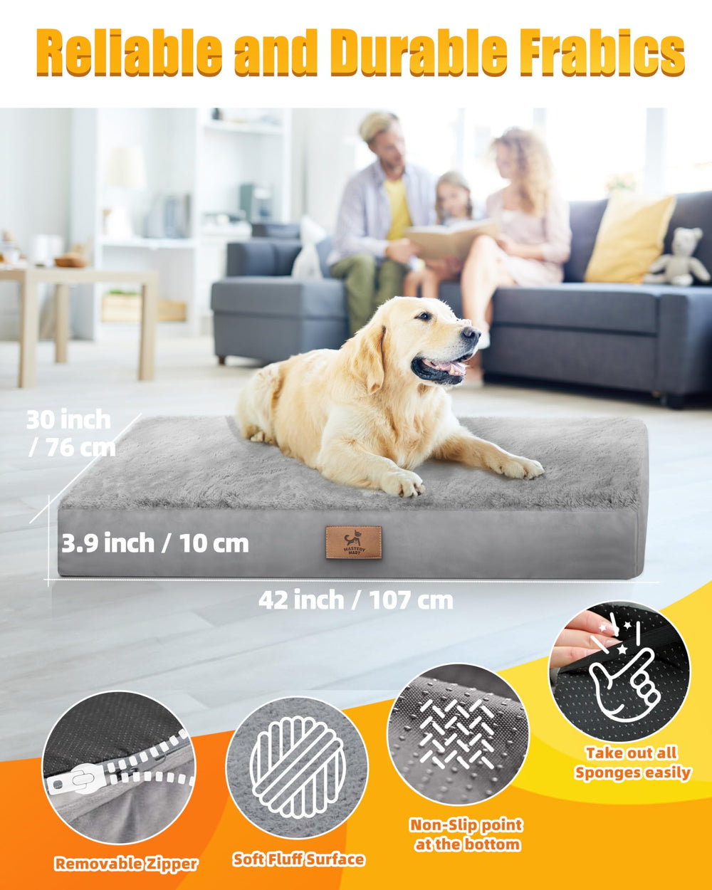 Cama XL Sytopia de 42 pulgadas para perros grandes