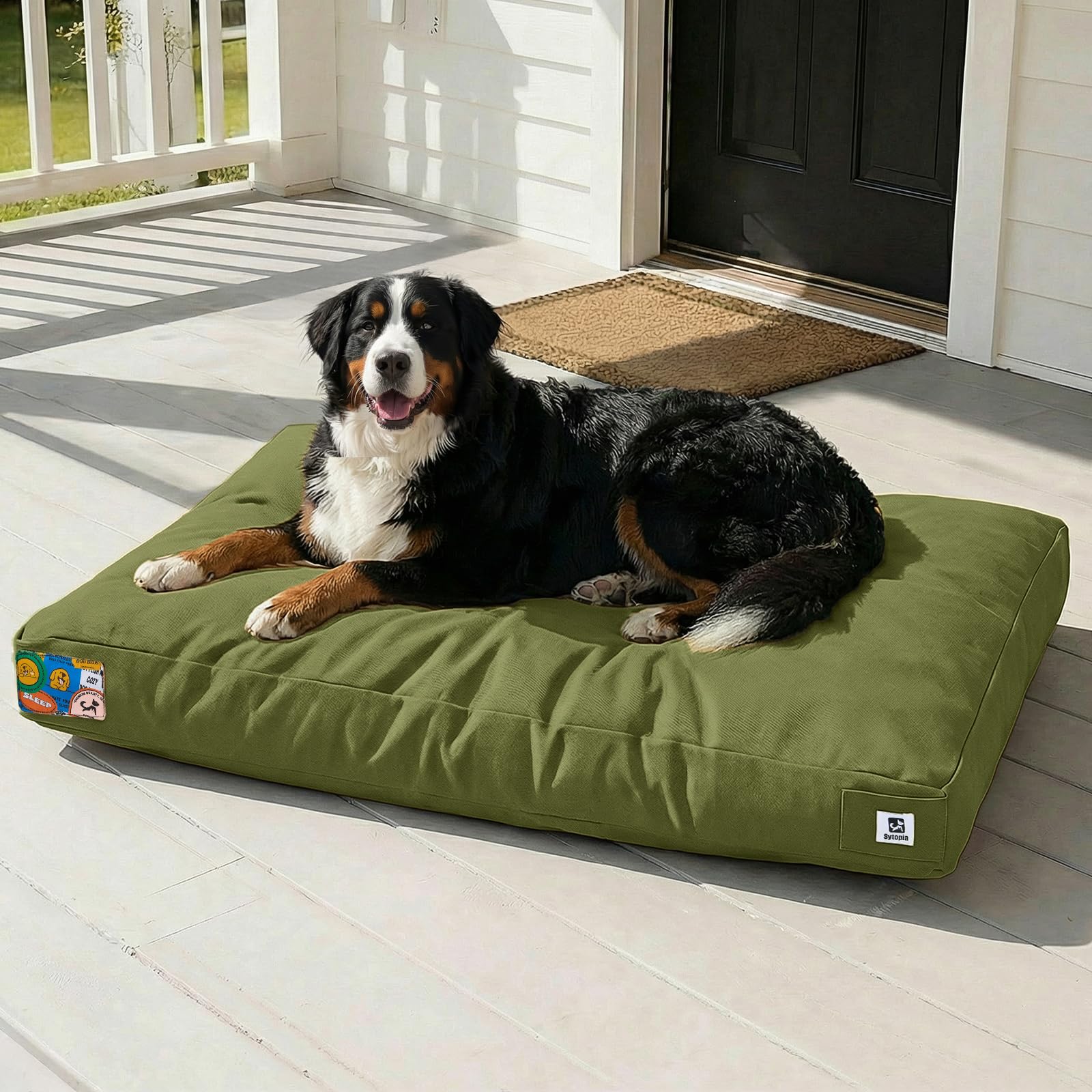 Sytopia cama perro canvas indestructible exterior, ideal para uso al aire libre.