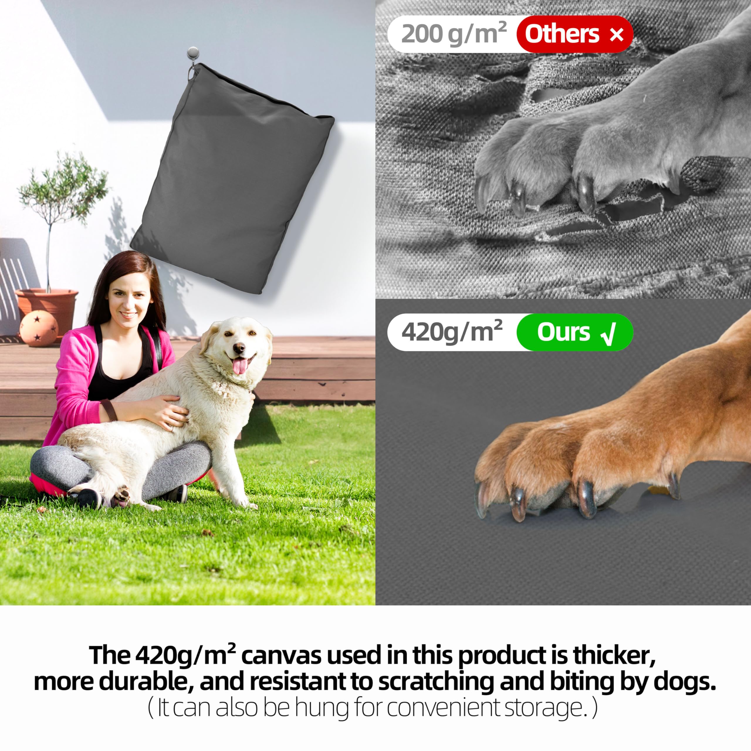 Sytopia cama con funda lavable e impermeable, fácil de mantener limpia.
