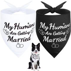 SZEE bandana para perro con diseño de compromiso blanco y negro, ideal para sesión de compromiso