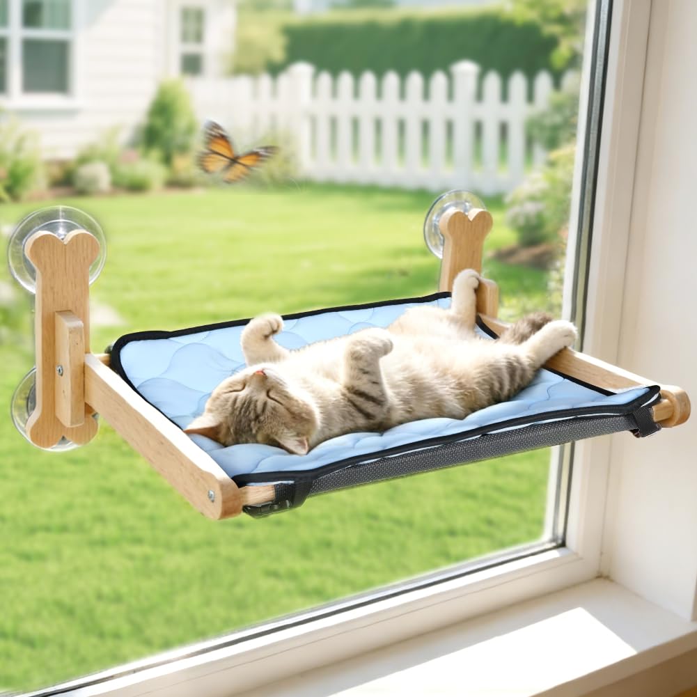 SZEE hamaca de ventana para gatos con malla Teslin para mayor flujo de aire
