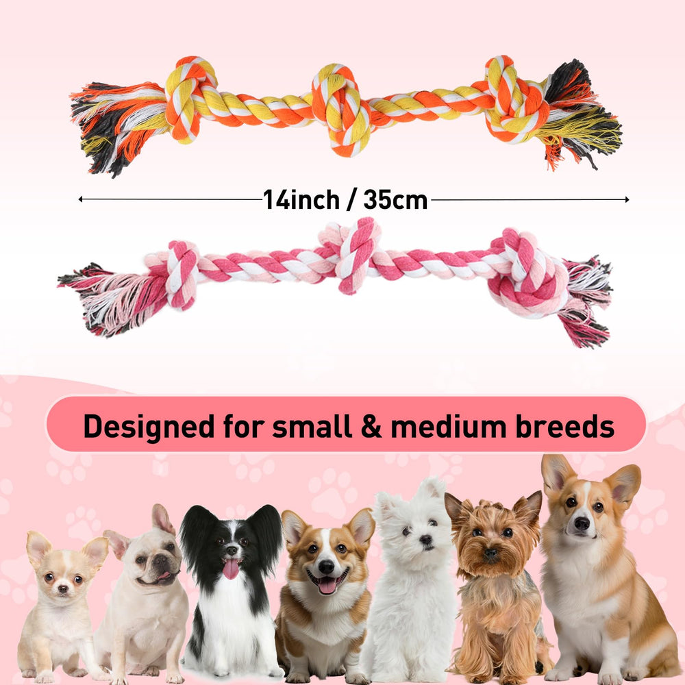 SZEE juguete cuerda para perros pequeños en rosa y naranja para entretener